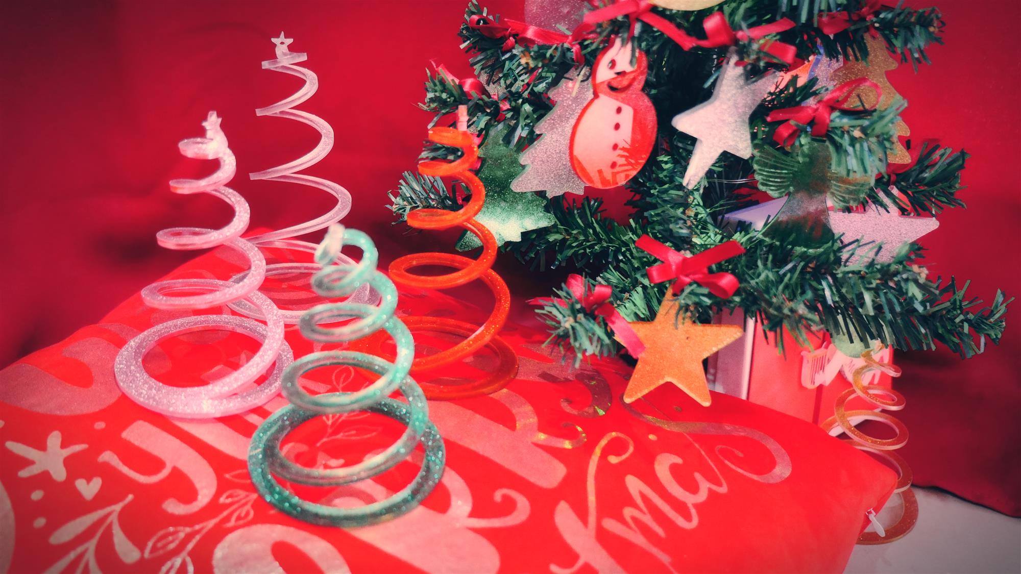Alberelli glitterati a spirale h11cm | Christmas